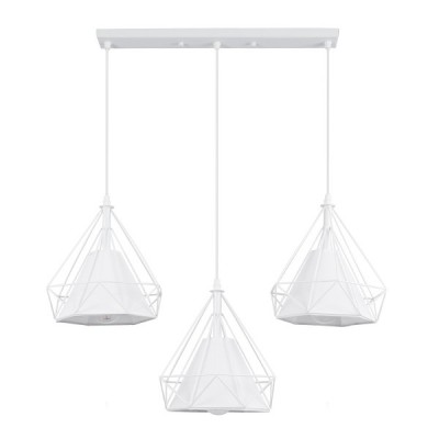GLOBOSTAR® EIFFEL 61570 Vintage Κρεμαστό Φωτιστικό Οροφής με Ντουί 3 x E27 AC 220-240V IP20 - Λευκό - Μ68 x Π25 x Υ130cm