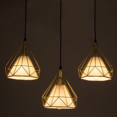 GloboStar® EIFFEL 61571 Vintage Κρεμαστό Φωτιστικό Οροφής Τρίφωτο 3 x E27 Χρυσό Μεταλλικό Πλέγμα με Λευκό Ύφασμα Μ68 x Π25 x Υ130cm Διακόσμηση - Φωτισμός - Χαλιά GloboStar® EIFFEL 61571 Vintage Κρεμαστό Φωτιστικό Οροφής Τρίφωτο 3 x E27 Χρυσό Μεταλλικό Πλέγμα με Λευκό Ύφασμα Μ68 x Π25 x Υ130cm Διακόσμηση - Φωτισμός - Χαλιά