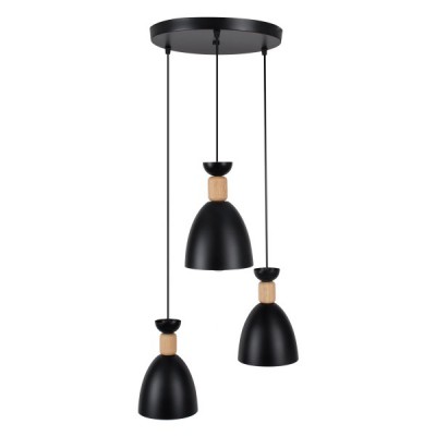 GLOBOSTAR® AVA 61572 Μοντέρνο Κρεμαστό Φωτιστικό Οροφής με Ντουί 3 x E27 AC 220-240V IP20 - Μαύρο & Μπεζ - Μ35 x Π35 x Υ130cm GLOBOSTAR® AVA 61572 Μοντέρνο Κρεμαστό Φωτιστικό Οροφής με Ντουί 3 x E27 AC 220-240V IP20 - Μαύρο & Μπεζ - Μ35 x Π35 x Υ130cm