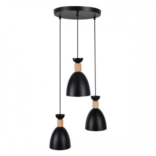 GLOBOSTAR® AVA 61572 Μοντέρνο Κρεμαστό Φωτιστικό Οροφής με Ντουί 3 x E27 AC 220-240V IP20 - Μαύρο & Μπεζ - Μ35 x Π35 x Υ130cm GLOBOSTAR® AVA 61572 Μοντέρνο Κρεμαστό Φωτιστικό Οροφής με Ντουί 3 x E27 AC 220-240V IP20 - Μαύρο & Μπεζ - Μ35 x Π35 x Υ130cm