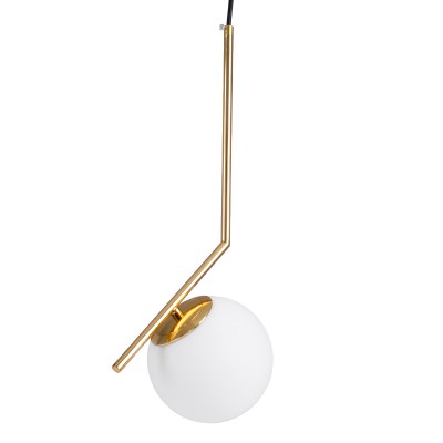 GLOBOSTAR® MONROE 00958 Μοντέρνο Κρεμαστό Φωτιστικό Οροφής με Ντουί 1 x E27 AC 220-240V IP20 - Χρυσό & Λευκό - Μ15 x Π15 x Υ49cm GLOBOSTAR® MONROE 00958 Μοντέρνο Κρεμαστό Φωτιστικό Οροφής με Ντουί 1 x E27 AC 220-240V IP20 - Χρυσό & Λευκό - Μ15 x Π15 x Υ49cm