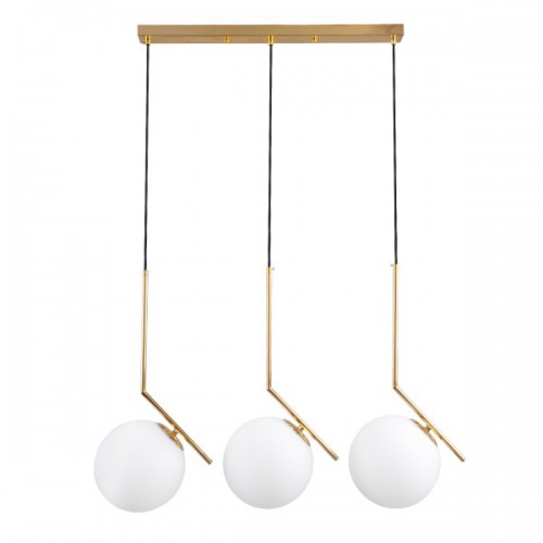 GloboStar® MONROE 00955 Μοντέρνο Κρεμαστό Φωτιστικό Οροφής Τρίφωτο 3 x E27 Χρυσό - Λευκό Μεταλλικό Μπάλα Μ74 x Π25 x Υ50cm Διακόσμηση - Φωτισμός - Χαλιά GloboStar® MONROE 00955 Μοντέρνο Κρεμαστό Φωτιστικό Οροφής Τρίφωτο 3 x E27 Χρυσό - Λευκό Μεταλλικό Μπάλα Μ74 x Π25 x Υ50cm Διακόσμηση - Φωτισμός - Χαλιά