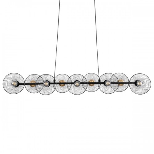 GLOBOSTAR® VERONA 00588 Μοντέρνο Κρεμαστό Φωτιστικό Οροφής με Ντουί 9 x E27 AC 220-240V IP20 - Μαύρο & Χρυσό - Μ140 x Π28 x Υ20cm GLOBOSTAR® VERONA 00588 Μοντέρνο Κρεμαστό Φωτιστικό Οροφής με Ντουί 9 x E27 AC 220-240V IP20 - Μαύρο & Χρυσό - Μ140 x Π28 x Υ20cm