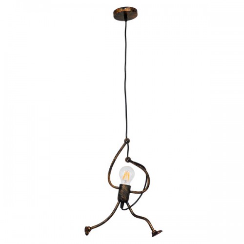 GloboStar® FIGURE 10001653 Μοντέρνο Κρεμαστό Παιδικό Φωτιστικό Οροφής Μονόφωτο 1 x E27 Μπρούτζινο Μεταλλικό Φιγούρα Φ20 x Υ40cm Διακόσμηση - Φωτισμός - Χαλιά