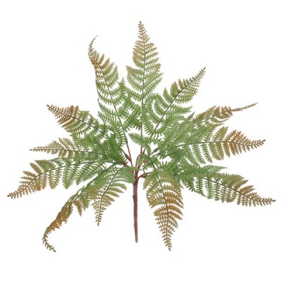 GloboStar® FERN 78269 Τεχνητό Φυτό Φτέρη - Μπουκέτο Διακοσμητικών Φυτών - Κλαδιών με Φύλλωμα Πράσινο - Καφέ Υ45cm