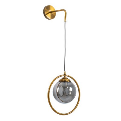GLOBOSTAR® VIENNA 00923 Μοντέρνο Φωτιστικό Τοίχου - Απλίκα με Ντουί 1 x E27 AC 220-240V IP20 - Χρυσό & Μαύρο Φιμέ - Μ25 x Π23 x Υ27cm GLOBOSTAR® VIENNA 00923 Μοντέρνο Φωτιστικό Τοίχου - Απλίκα με Ντουί 1 x E27 AC 220-240V IP20 - Χρυσό & Μαύρο Φιμέ - Μ25 x Π23 x Υ27cm