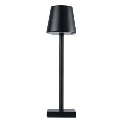 GloboStar® NEGA 60473 Μοντέρνο Επιτραπέζιο Φωτιστικό Πορτατίφ LED 2.2W 154lm 360° DC 5V Επαναφορτιζόμενο με Μπαταρία Li-ion 4000mAh - Διακόπτη Αφής - Θερμό Λευκό 2700K - Dimmable - D10 x H39cm - Μαύρο - 2 Years Warranty Διακόσμηση - Φως - Χαλιά