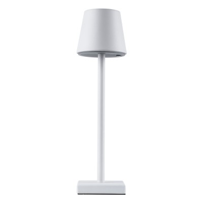 GloboStar® NEGA 60474 Μοντέρνο Επιτραπέζιο Φωτιστικό Πορτατίφ LED 2.2W 154lm 360° DC 5V Επαναφορτιζόμενο με Μπαταρία Li-ion 4000mAh - Διακόπτη Αφής - Θερμό Λευκό 2700K - Dimmable - D10 x H39cm - Λευκό - 2 Years Warranty Διακόσμηση - Φως - Χαλιά