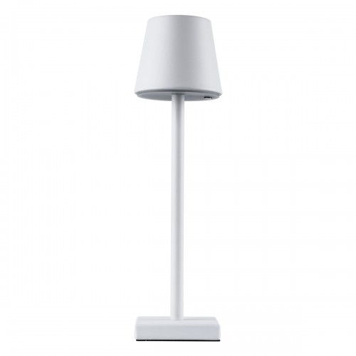 GloboStar® NEGA 60474 Μοντέρνο Επιτραπέζιο Φωτιστικό Πορτατίφ LED 2.2W 154lm 360° DC 5V Επαναφορτιζόμενο με Μπαταρία Li-ion 4000mAh - Διακόπτη Αφής - Θερμό Λευκό 2700K - Dimmable - D10 x H39cm - Λευκό - 2 Years Warranty Διακόσμηση - Φως - Χαλιά