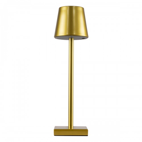GloboStar® NEGA 60475 Μοντέρνο Επιτραπέζιο Φωτιστικό Πορτατίφ LED 2.2W 154lm 360° DC 5V Επαναφορτιζόμενο με Μπαταρία Li-ion 4000mAh - Διακόπτη Αφής - Θερμό Λευκό 2700K - Dimmable - D10 x H39cm - Χρυσό - 2 Years Warranty Διακόσμηση - Φως - Χαλιά