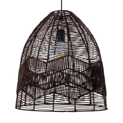 GLOBOSTAR® ALOHA 01752 Boho Κρεμαστό Φωτιστικό Οροφής με Ντουί 1 x E27 AC 220-240V IP20 - Καφέ - Μ45 x Π45 x Υ48cm