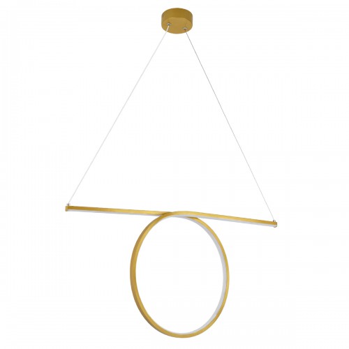 GloboStar® ROME 61297 Κρεμαστό Φωτιστικό Οροφής Linear Design LED CCT 24W 2640lm 200° AC 220-240V - Εναλλαγή Φωτισμού μέσω Διακόπτη On/Off All In One Ψυχρό 6000k+Φυσικό 4500k+Θερμό 2700k Μ65.5 x Π4 x Υ33cm - Χρυσό Βούρτσας - 3 Years Warranty Διακόσμηση - 
