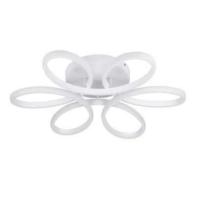 GloboStar® MARGARET 61401 Φωτιστικό Οροφής Design LED CCT 54W 6210lm 360° AC 220-240V - Εναλλαγή Φωτισμού μέσω Τηλεχειριστηρίου All In One Ψυχρό 6000k+Φυσικό 4500k+Θερμό 2700k Dimmable Φ57 x Υ12cm - Λευκό - 3 Years Warranty Διακόσμηση - Φως - Χαλιά
