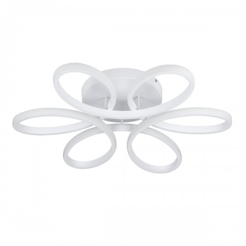 GloboStar® MARGARET 61401 Φωτιστικό Οροφής Design LED CCT 54W 6210lm 360° AC 220-240V - Εναλλαγή Φωτισμού μέσω Τηλεχειριστηρίου All In One Ψυχρό 6000k+Φυσικό 4500k+Θερμό 2700k Dimmable Φ57 x Υ12cm - Λευκό - 3 Years Warranty Διακόσμηση - Φως - Χαλιά