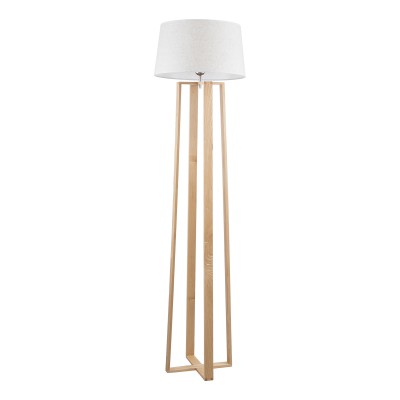 GLOBOSTAR® TOWER 01264 Μοντέρνο Επιδαπέδιο Φωτιστικό με Ντουί 1 x E27 AC 220-240V IP20 - Μπεζ & Λευκό - Μ40 x Π40 x Υ166cm