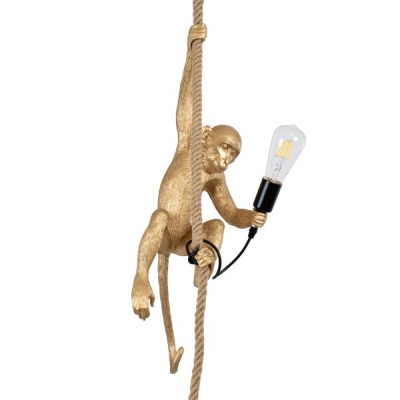 GLOBOSTAR® APES 01803 Μοντέρνο Κρεμαστό Φωτιστικό Οροφής με Ντουί 1 x E27 AC 220-240V IP20 - Χρυσό & Μπεζ - Μ26 x Π28 x Υ69cm