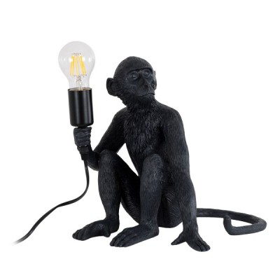 GLOBOSTAR® APES 01807 Μοντέρνο Επιτραπέζιο Φωτιστικό Πορτατίφ με Ντουί 1 x E27 AC 220-240V IP20 - Μαύρο - Μ30 x Π27 x Υ30cm
