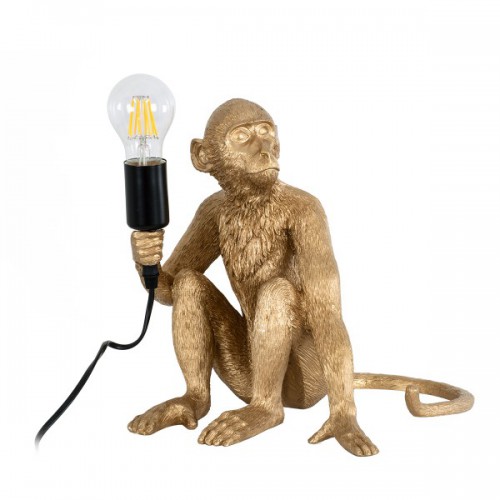 GloboStar® APES 01809 Μοντέρνο Φωτιστικό Πορτατίφ Λαμπατέρ Μονόφωτο 1 x E27 Χρυσό Φιγούρα L30 x W27 x H30cm Διακόσμηση - Φωτισμός - Χαλιά