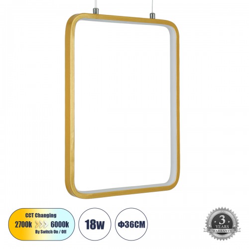 GLOBOSTAR® NEROBA 61305 Μοντέρνο Κρεμαστό Φωτιστικό Οροφής LED 18W 1980lm 360° AC 220-240V IP20 Ρυθμιζόμενο Λευκό CCT με On/Off 2700K/4500K/6000K - Lumileds SMD Chip - Χρυσό Βούρτσας - Μ29 x Π2 x Υ36cm - 3 Χρόνια Εγγύηση GLOBOSTAR® NEROBA 61305 Μοντέρνο Κρεμαστό Φωτιστικό Οροφής LED 18W 1980lm 360° AC 220-240V IP20 Ρυθμιζόμενο Λευκό CCT με On/Off 2700K/4500K/6000K - Lumileds SMD Chip - Χρυσό Βούρτσας - Μ29 x Π2 x Υ36cm - 3 Χρόνια Εγγύηση
