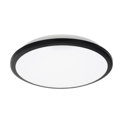 GloboStar® TUFFIN 60997 Πλαφονιέρα Οροφής LED 24W 2640lm 120° AC 220-240V Αδιάβροχη IP54 Φ30 x Υ6.5cm Φυσικό Λευκό 4500K - Μαύρο - Bridgelux Chips - 3 Years Warranty Διακόσμηση - Φως - Χαλιά