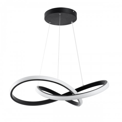GloboStar® DEXTER 61049 Κρεμαστό Φωτιστικό Οροφής Design LED CCT 72W 8064lm 300° AC 220-240V - Εναλλαγή Φωτισμού μέσω Τηλεχειριστηρίου All In One Ψυχρό 6000k+Φυσικό 4500k+Θερμό 2700k Dimmable Φ56cm - Μαύρο - 3 Years Warranty Διακόσμηση - Φως - Χαλιά