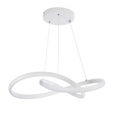 GloboStar® DEXTER 61050 Κρεμαστό Φωτιστικό Οροφής Design LED CCT 72W 8064lm 300° AC 220-240V - Εναλλαγή Φωτισμού μέσω Τηλεχειριστηρίου All In One Ψυχρό 6000k+Φυσικό 4500k+Θερμό 2700k Dimmable Φ56cm - Λευκό - 3 Years Warranty Διακόσμηση - Φως - Χαλιά
