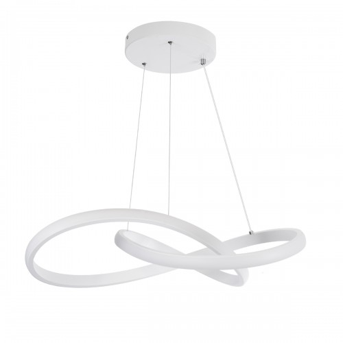 GloboStar® DEXTER 61050 Κρεμαστό Φωτιστικό Οροφής Design LED CCT 72W 8064lm 300° AC 220-240V - Εναλλαγή Φωτισμού μέσω Τηλεχειριστηρίου All In One Ψυχρό 6000k+Φυσικό 4500k+Θερμό 2700k Dimmable Φ56cm - Λευκό - 3 Years Warranty Διακόσμηση - Φως - Χαλιά
