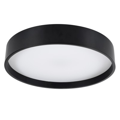 GloboStar® NARNIA 61257 Πλαφονιέρα Οροφής LED CCT 75W 8625lm 120° AC 220-240V - Εναλλαγή Φωτισμού μέσω Τηλεχειριστηρίου All In One Ψυχρό 6000k+Φυσικό 4500k+Θερμό 2700k Dimmable Φ45 x Υ8cm - Μαύρο - 3 Years Warranty Διακόσμηση - Φως - Χαλιά