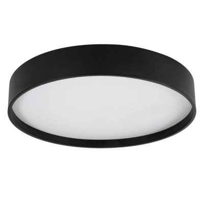 GloboStar® NARNIA 61259 Πλαφονιέρα Οροφής LED CCT 100W 11500lm 120° AC 220-240V - Εναλλαγή Φωτισμού μέσω Τηλεχειριστηρίου All In One Ψυχρό 6000k+Φυσικό 4500k+Θερμό 2700k Dimmable Φ60 x Υ10cm - Μαύρο - 3 Years Warranty Διακόσμηση - Φως - Χαλιά