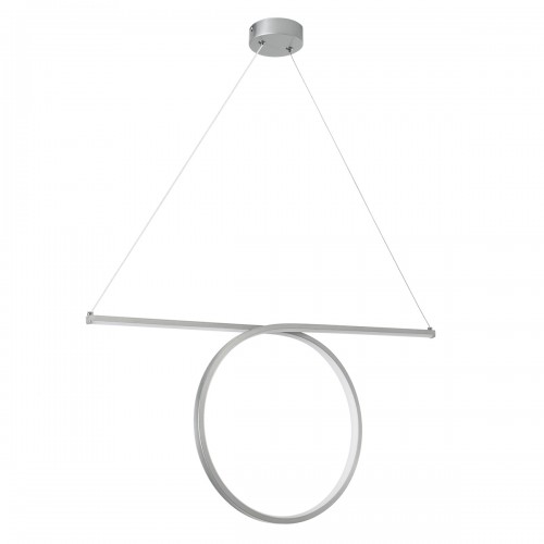 GloboStar® ROME 61296 Κρεμαστό Φωτιστικό Οροφής Linear Design LED CCT 24W 2640lm 200° AC 220-240V - Εναλλαγή Φωτισμού μέσω Διακόπτη On/Off All In One Ψυχρό 6000k+Φυσικό 4500k+Θερμό 2700k Μ65.5 x Π4 x Υ33cm - Ασημί Βούρτσας - 3 Years Warranty Διακόσμηση - 