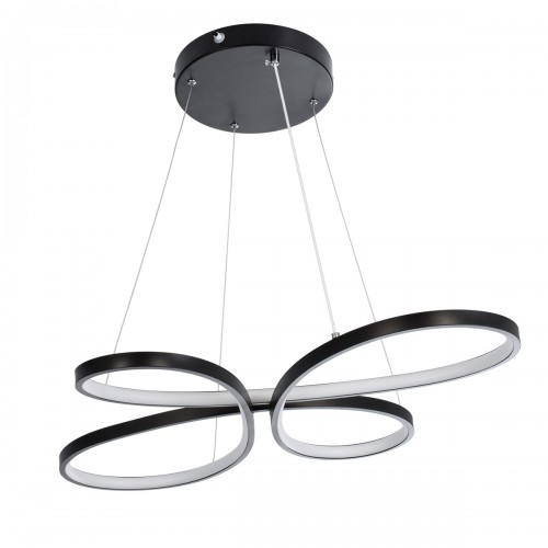 GloboStar® BUTTERFLY 61391 Κρεμαστό Φωτιστικό Οροφής Design LED CCT 75W 8400lm 300° AC 220-240V - Εναλλαγή Φωτισμού μέσω Τηλεχειριστηρίου All In One Ψυχρό 6000k+Φυσικό 4500k+Θερμό 2700k Dimmable Μ71 x Π52 x Υ4cm - Μαύρο - 3 Years Warranty Διακόσμηση - Φως