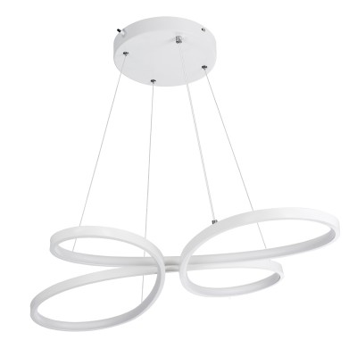 GloboStar® BUTTERFLY 61392 Κρεμαστό Φωτιστικό Οροφής Design LED CCT 75W 8400lm 300° AC 220-240V - Εναλλαγή Φωτισμού μέσω Τηλεχειριστηρίου All In One Ψυχρό 6000k+Φυσικό 4500k+Θερμό 2700k Dimmable Μ71 x Π52 x Υ4cm - Λευκό - 3 Years Warranty Διακόσμηση - Φως