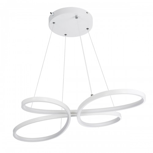 GloboStar® BUTTERFLY 61392 Κρεμαστό Φωτιστικό Οροφής Design LED CCT 75W 8400lm 300° AC 220-240V - Εναλλαγή Φωτισμού μέσω Τηλεχειριστηρίου All In One Ψυχρό 6000k+Φυσικό 4500k+Θερμό 2700k Dimmable Μ71 x Π52 x Υ4cm - Λευκό - 3 Years Warranty Διακόσμηση - Φως
