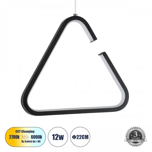 GLOBOSTAR® CEROBA 61307 Μοντέρνο Κρεμαστό Φωτιστικό Οροφής LED 12W 1320lm 360° AC 220-240V IP20 Ρυθμιζόμενο Λευκό CCT με On/Off 2700K/4500K/6000K - Lumileds SMD Chip - Μαύρο Ματ - Μ22 x Π2 x Υ22cm - 3 Χρόνια Εγγύηση GLOBOSTAR® CEROBA 61307 Μοντέρνο Κρεμαστό Φωτιστικό Οροφής LED 12W 1320lm 360° AC 220-240V IP20 Ρυθμιζόμενο Λευκό CCT με On/Off 2700K/4500K/6000K - Lumileds SMD Chip - Μαύρο Ματ - Μ22 x Π2 x Υ22cm - 3 Χρόνια Εγγύηση