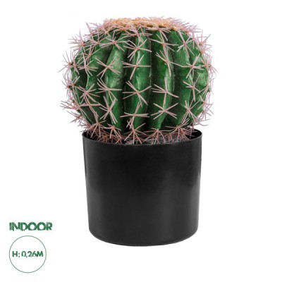 GloboStar® Artificial Garden FEROCACTUS 20092 Τεχνητό Διακοσμητικό Φυτό Φερόκακτος Υ26cm