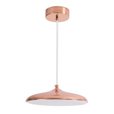 GloboStar® BARON 61253 Κρεμαστή Πλαφονιέρα Οροφής LED CCT 12W 1440lm 120° AC 220-240V - Εναλλαγή Φωτισμού μέσω Διακόπτη On/Off All In One Ψυχρό 6000k+Φυσικό 4500k+Θερμό 2700k Φ25 x Υ8cm - Χάλκινο Πλατίνα - 3 Years Warranty Διακόσμηση - Φως - Χαλιά