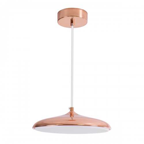 GloboStar® BARON 61253 Κρεμαστή Πλαφονιέρα Οροφής LED CCT 12W 1440lm 120° AC 220-240V - Εναλλαγή Φωτισμού μέσω Διακόπτη On/Off All In One Ψυχρό 6000k+Φυσικό 4500k+Θερμό 2700k Φ25 x Υ8cm - Χάλκινο Πλατίνα - 3 Years Warranty Διακόσμηση - Φως - Χαλιά