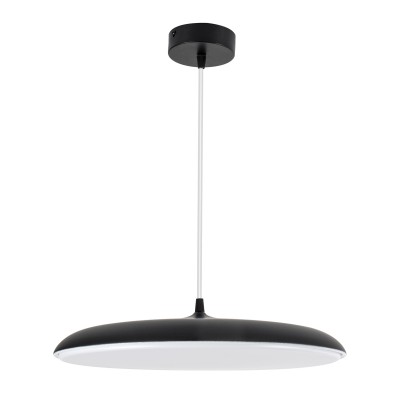 GloboStar® BARON 61254 Κρεμαστή Πλαφονιέρα Οροφής LED CCT 24W 2880lm 120° AC 220-240V - Εναλλαγή Φωτισμού μέσω Διακόπτη On/Off All In One Ψυχρό 6000k+Φυσικό 4500k+Θερμό 2700k Φ40 x Υ10cm - Μαύρο - 3 Years Warranty Διακόσμηση - Φως - Χαλιά