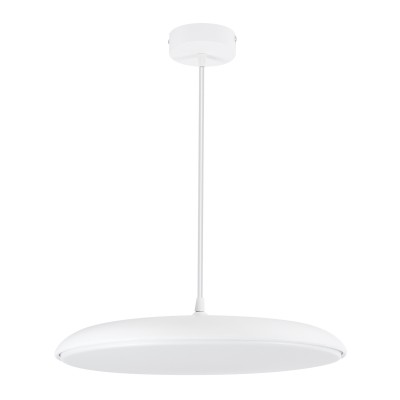 GloboStar® BARON 61255 Κρεμαστή Πλαφονιέρα Οροφής LED CCT 24W 2880lm 120° AC 220-240V - Εναλλαγή Φωτισμού μέσω Διακόπτη On/Off All In One Ψυχρό 6000k+Φυσικό 4500k+Θερμό 2700k Φ40 x Υ10cm - Λευκό - 3 Years Warranty Διακόσμηση - Φως - Χαλιά
