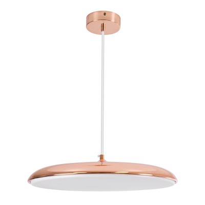 GloboStar® BARON 61256 Κρεμαστή Πλαφονιέρα Οροφής LED CCT 24W 2880lm 120° AC 220-240V - Εναλλαγή Φωτισμού μέσω Διακόπτη On/Off All In One Ψυχρό 6000k+Φυσικό 4500k+Θερμό 2700k Φ40 x Υ10cm - Χάλκινο Πλατίνα - 3 Years Warranty Διακόσμηση - Φως - Χαλιά