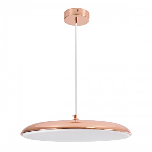 GloboStar® BARON 61256 Κρεμαστή Πλαφονιέρα Οροφής LED CCT 24W 2880lm 120° AC 220-240V - Εναλλαγή Φωτισμού μέσω Διακόπτη On/Off All In One Ψυχρό 6000k+Φυσικό 4500k+Θερμό 2700k Φ40 x Υ10cm - Χάλκινο Πλατίνα - 3 Years Warranty Διακόσμηση - Φως - Χαλιά