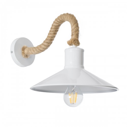 GloboStar® VINSA 01130 Vintage Φωτιστικό Τοίχου Απλίκα Μονόφωτο 1 x E27 Λευκό Μεταλλικό Καμπάνα με Μπεζ Σχοινί Μ37.5 x Π26.7 x Υ25cm Διακόσμηση - Φωτισμός - Χαλιά GloboStar® VINSA 01130 Vintage Φωτιστικό Τοίχου Απλίκα Μονόφωτο 1 x E27 Λευκό Μεταλλικό Καμπάνα με Μπεζ Σχοινί Μ37.5 x Π26.7 x Υ25cm Διακόσμηση - Φωτισμός - Χαλιά