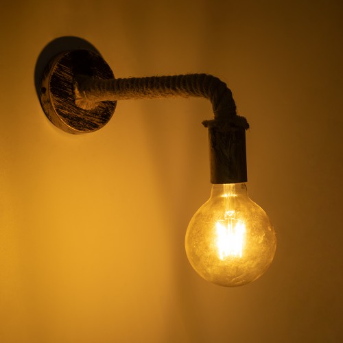 GloboStar® CENADEL 01135 Vintage Φωτιστικό Τοίχου Απλίκα Μονόφωτο 1 x E27 Μπρούτζινο Σκουριά Μεταλλικό με Μπεζ Σχοινί Μ29 x Π10 x Υ15cm Διακόσμηση - Φωτισμός - Χαλιά GloboStar® CENADEL 01135 Vintage Φωτιστικό Τοίχου Απλίκα Μονόφωτο 1 x E27 Μπρούτζινο Σκουριά Μεταλλικό με Μπεζ Σχοινί Μ29 x Π10 x Υ15cm Διακόσμηση - Φωτισμός - Χαλιά