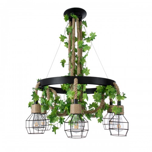 GloboStar® HELLET 01193 Vintage Industrial Κρεμαστό Φωτιστικό Οροφής Πολύφωτο 6 x E27 Μαύρο Μεταλλικό Πλέγμα με Μπεζ Σχοινί Φ72 x Y80cm Διακόσμηση - Φως - Χαλιά GloboStar® HELLET 01193 Vintage Industrial Κρεμαστό Φωτιστικό Οροφής Πολύφωτο 6 x E27 Μαύρο Μεταλλικό Πλέγμα με Μπεζ Σχοινί Φ72 x Y80cm Διακόσμηση - Φως - Χαλιά