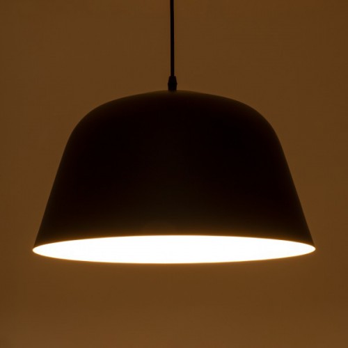 GloboStar® EASTVALE 01281 Μοντέρνο Κρεμαστό Φωτιστικό Οροφής Μονόφωτο 1 x E27 Μαύρο Μεταλλικό Καμπάνα Φ40 x Y24cm Διακόσμηση - Φωτισμός - Χαλιά