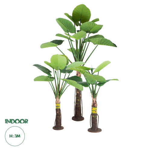 GloboStar® Artificial Garden TARO SET 20089 Τεχνητό Διακοσμητικό Σετ Φυτών Κολοκασία A:Υ300cm B:Υ210cm C:Υ160cm Διακόσμηση - Φως - Χαλιά