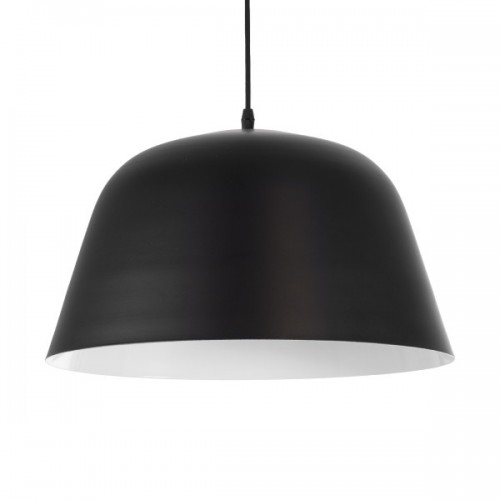 GloboStar® EASTVALE 01281 Μοντέρνο Κρεμαστό Φωτιστικό Οροφής Μονόφωτο 1 x E27 Μαύρο Μεταλλικό Καμπάνα Φ40 x Y24cm Διακόσμηση - Φωτισμός - Χαλιά