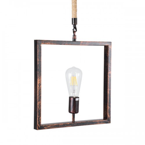 GLOBOSTAR® FRAISE 01814 Vintage Κρεμαστό Φωτιστικό Οροφής με Ντουί 1 x E27 AC 220-240V IP20 - Χάλκινο & Μπεζ - Μ32 x Π4 x Υ32cm GLOBOSTAR® FRAISE 01814 Vintage Κρεμαστό Φωτιστικό Οροφής με Ντουί 1 x E27 AC 220-240V IP20 - Χάλκινο & Μπεζ - Μ32 x Π4 x Υ32cm