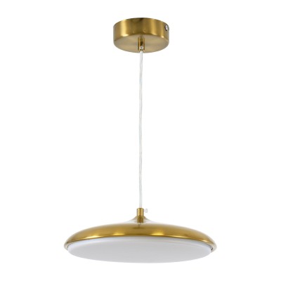 GloboStar® BARON 60886 Κρεμαστή Πλαφονιέρα Οροφής LED CCT 12W 1440lm 120° AC 220-240V - Εναλλαγή Φωτισμού μέσω Διακόπτη On/Off All In One Ψυχρό 6000k+Φυσικό 4500k+Θερμό 2700k Φ25 x Υ8cm - Χρυσό Πλατίνα - 3 Years Warranty Διακόσμηση - Φως - Χαλιά