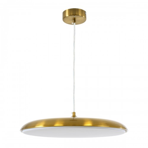GloboStar® BARON 60887 Κρεμαστή Πλαφονιέρα Οροφής LED CCT 24W 2880lm 120° AC 220-240V - Εναλλαγή Φωτισμού μέσω Διακόπτη On/Off All In One Ψυχρό 6000k+Φυσικό 4500k+Θερμό 2700k Φ40 x Υ10cm - Χρυσό Πλατίνα - 3 Years Warranty Διακόσμηση - Φως - Χαλιά